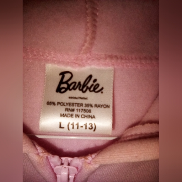 Barbie Sweat Jacket Size Large in juniors & Pink - Picture 4 of 4